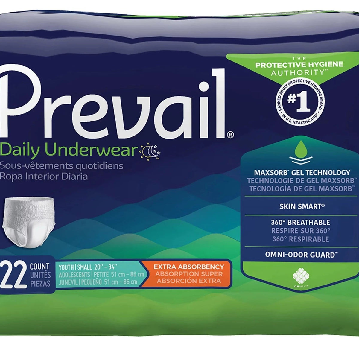 Prevail Per-Fit Large (44-58) Daily Underwear 18 Count Protective Hygiene