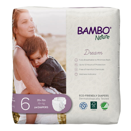 Image of Bambo Nature Dream Diapers Eco-Friendly Baby Diaper, Size 6, 35+ lbs.