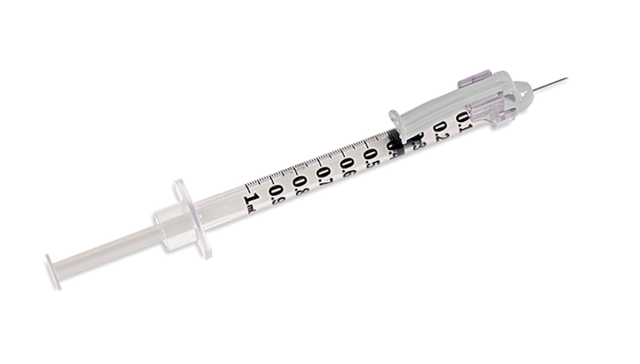 Image of Safety Glide Syringe, 1mL, with Needle 27" x 3/8" ID