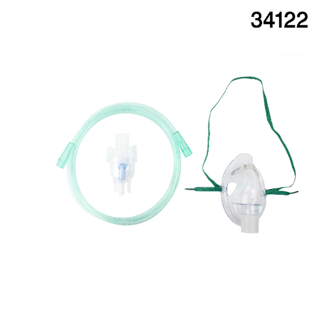 Image of Small Volume Nebulizer Cup 6cc w/ 7' Tubing and Aerosol Elongated Mask (Pediatric, Standard Connector)