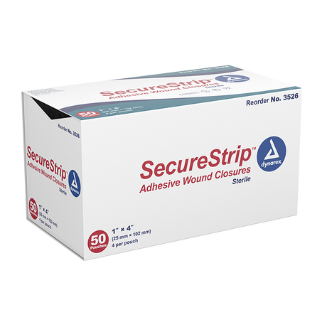 Image of SecureStrip Adhesive Wound Closure Strips, 1" x 4", Sterile, 4 Strips per each.