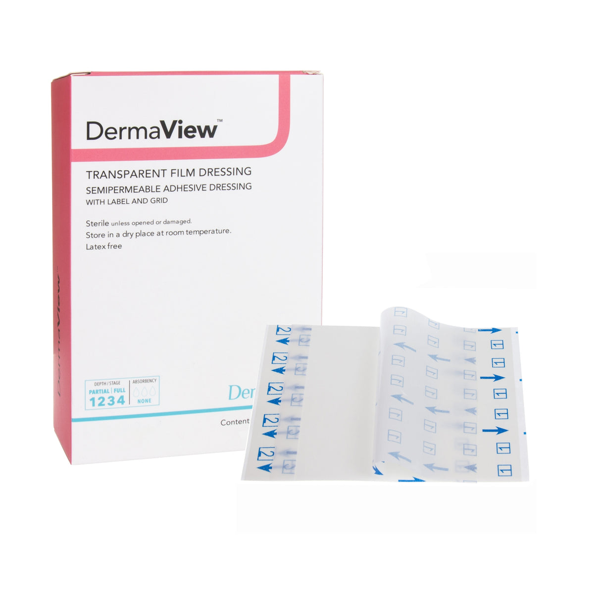 Image of DermaView I.V. Transparent Film Dressing for Catheter Sites, 2.375" x 2.75"