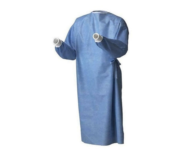 Image of Non-Reinforced Surgical Gown RoyalSilk, Adult Large, Blue, Sterile, AAMI Level 3