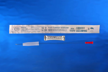 Image of Cure Catheter, Hydrophilic, Straight or Coude Tip, Male 16"