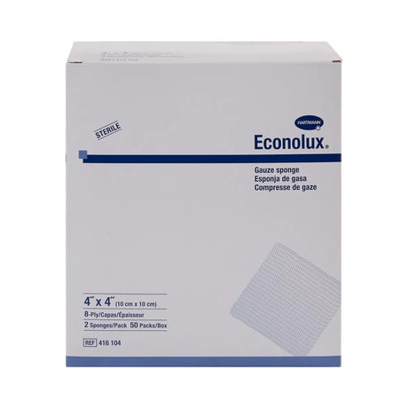 Image of Econolux Gauze, 4" x 4", Sterile 2's, 8-ply