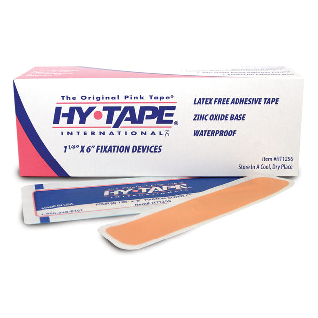 Image of Hy-Tape, 4 strips of 1.25" W x 6" L per pack, 25 per box