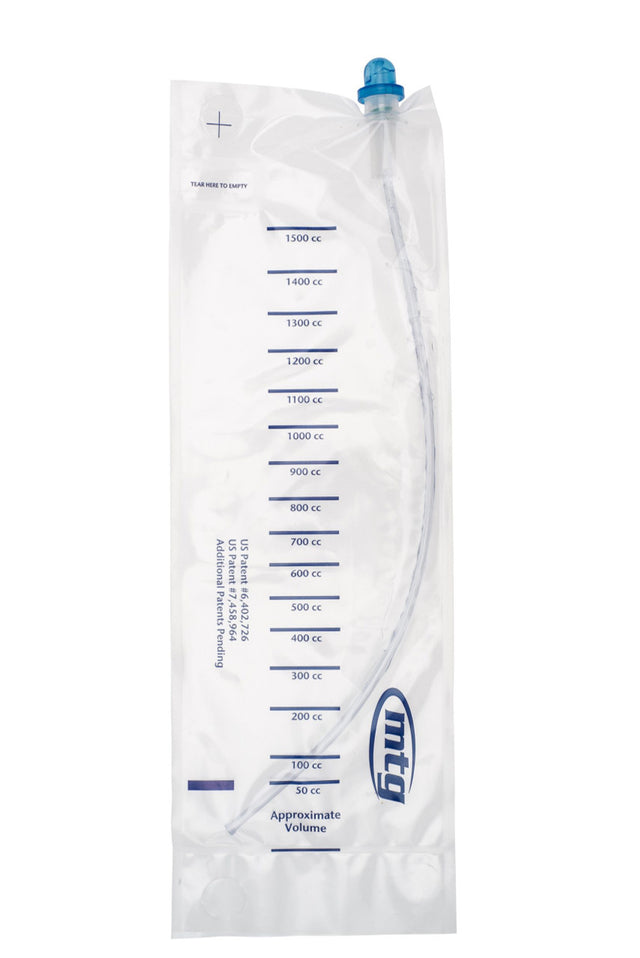 Image of MTG Jiffy Cath Closed System Catheter, 1500ml, Privacy Bag, 12Fr, 16" Length