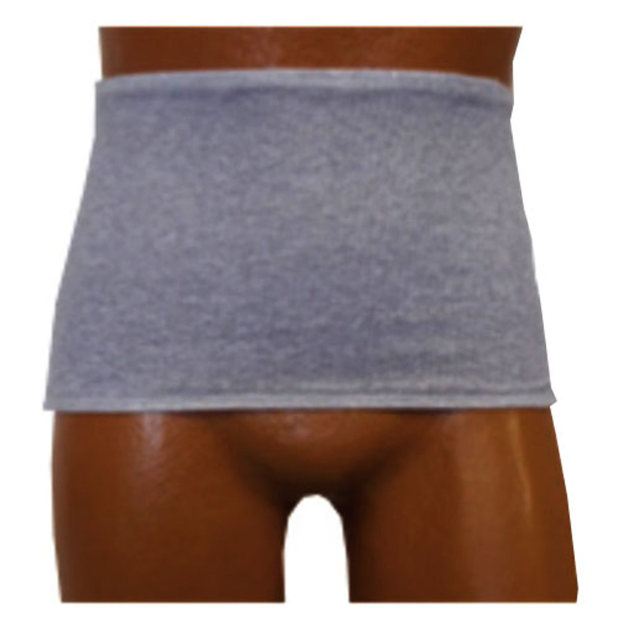 Image of Men's Wrap/Brief with Open Crotch Built-in Ostomy Barrier/Support Gray Medium 6-7 Dual