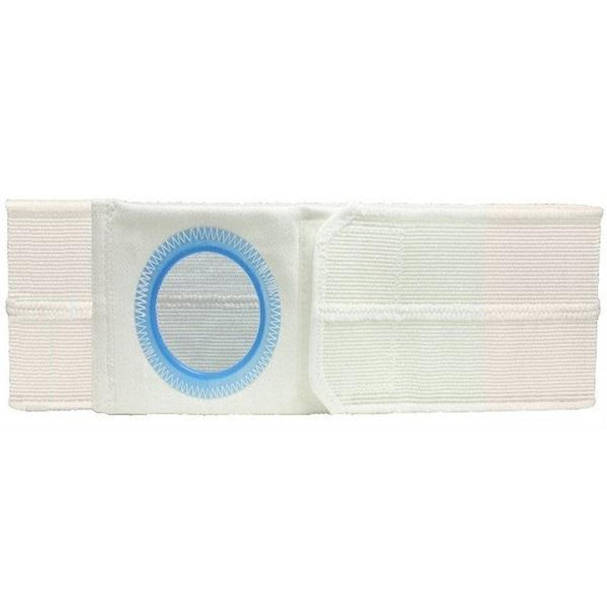 Image of 7" Right, White, Regular Elastic, Flat Panel Belt, Medium, 2-1/4" Opening Placed 1" From Bottom