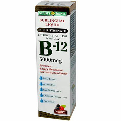 Image of Nature's Bounty Vitamin B-12 Super Strength Liquid, 5,000mcg, 2 oz