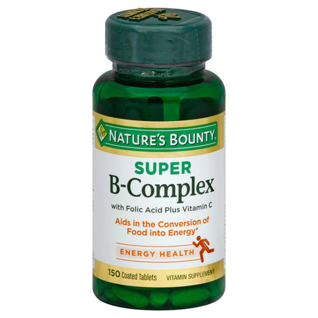 Image of Nature's Bounty B Complex Super with Folic Acid and Vitamin C Tablets, 150 ct