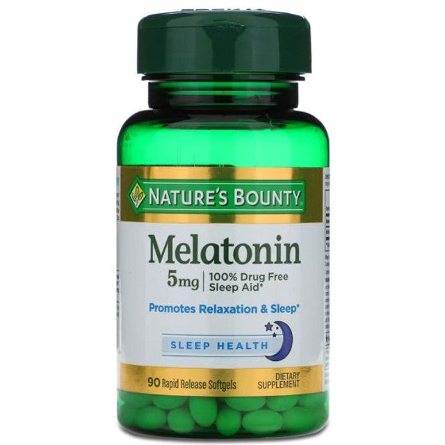 Image of Nature's Bounty Melatonin Softgels, 5mg, 90 ct