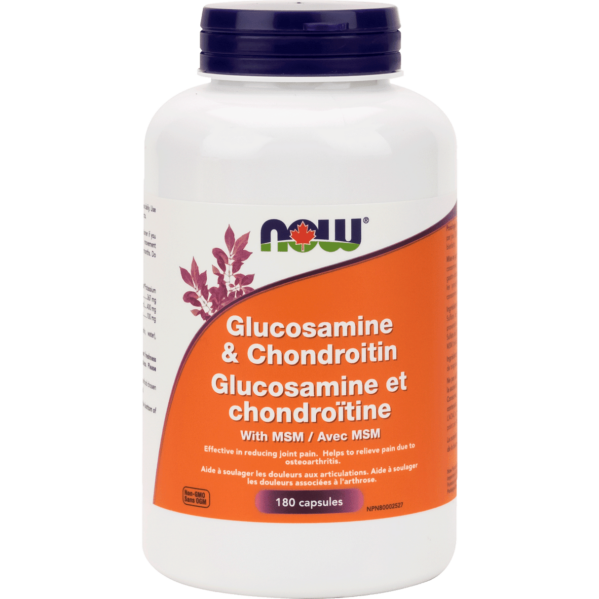 Image of NOW Foods Glucosamine 500/Chondroitin 400/MSM V-Caps, 180 ct