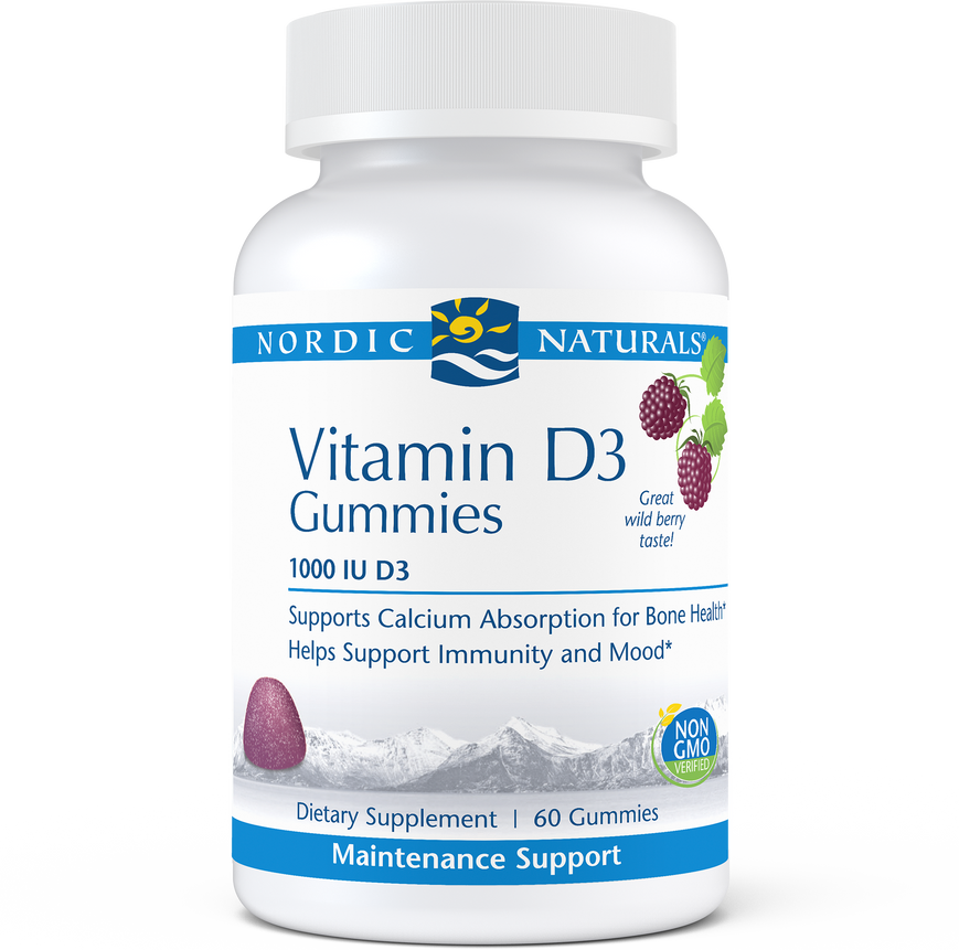 Image of Nordic Naturals Vitamin D3 Gummies, Wild Berry, 60 ct