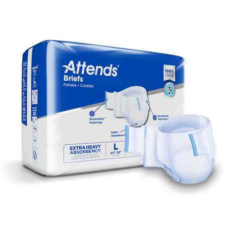 Image of Attends DermaDry Plus Incontinence Brief - Extra Heavy Absorbency