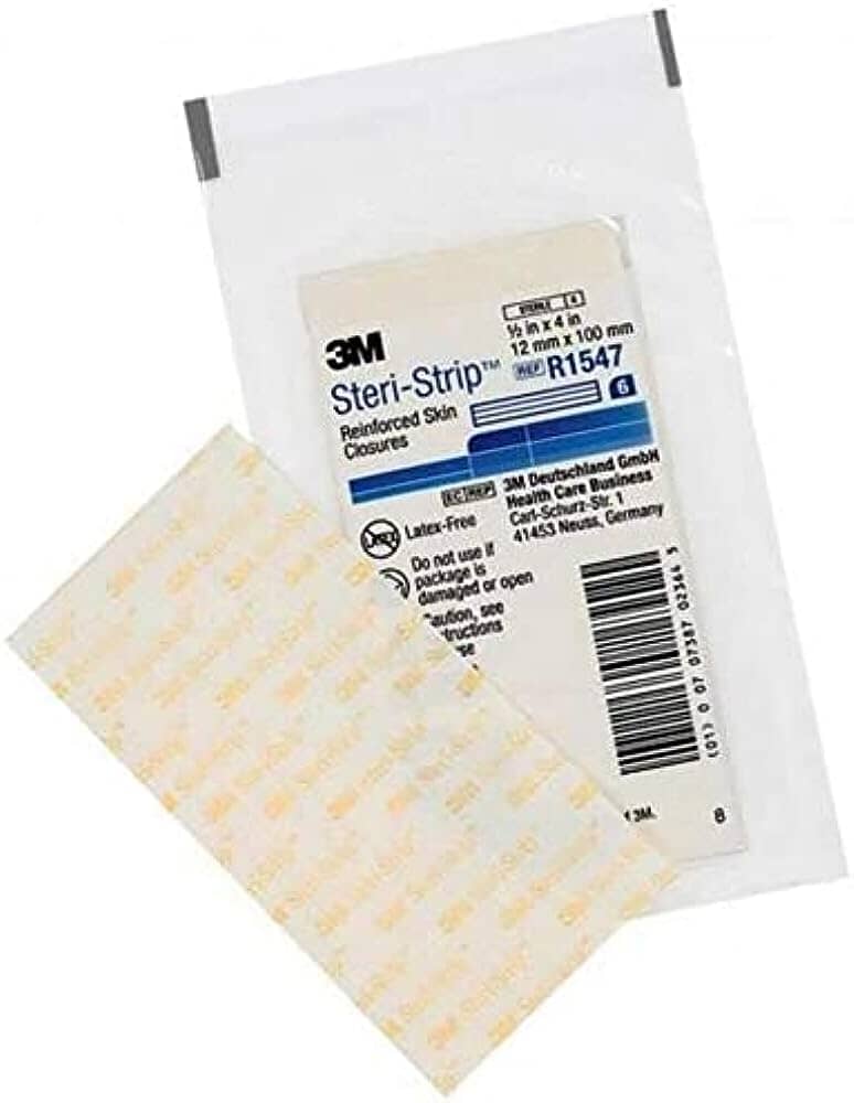 3M™ Steri-Strip™ Reinforced Adhesive Skin Closures, R1541, 1/4 in x 3 in (6  mm x 75 mm), 50 Bag/Carton, 4 Carton/Case