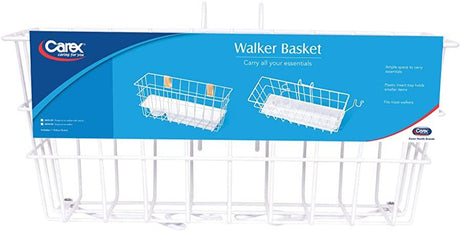 Image of Carex Snap On Walker Basket with Tray 16" x 6" x 7"
