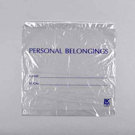 Image of Clear Personal Belongings Bag with Drawstring Closure
