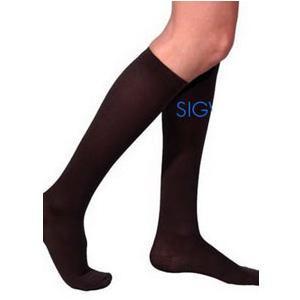 Image of Cotton Comfort Men's Knee-High Compression Stockings Medium Long, Black