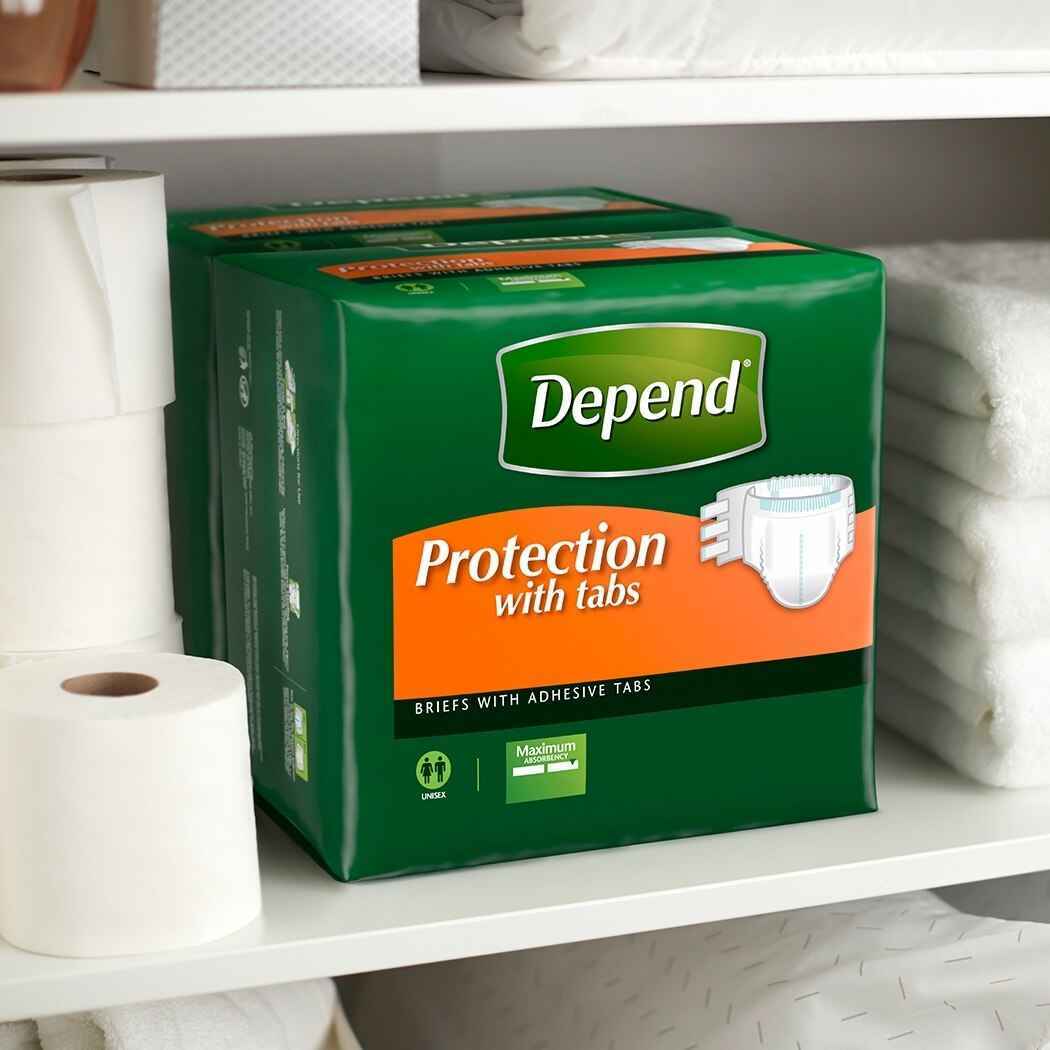 Depend Incontinence Protection with Tabs, Maximum Absorbency, S/M