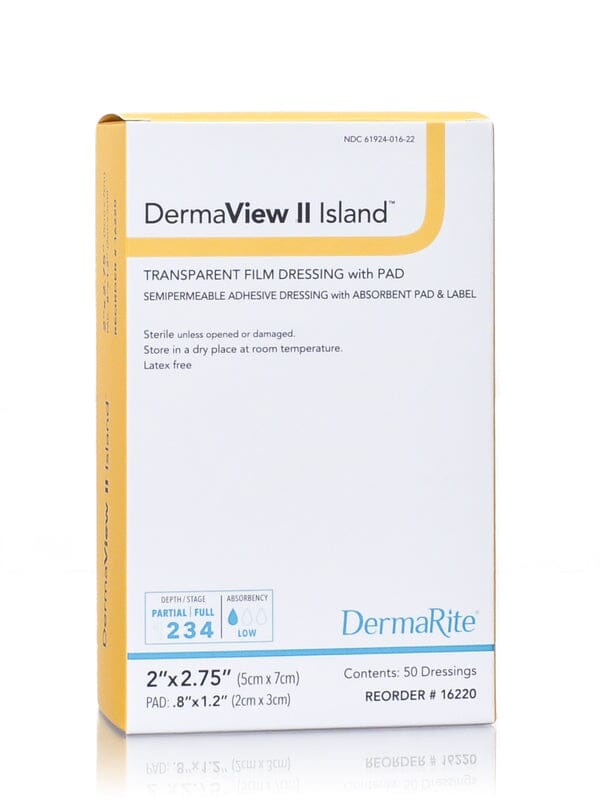 Image of DermaView II Island Transparent Film Wound Dressing, 2" x 2.75"