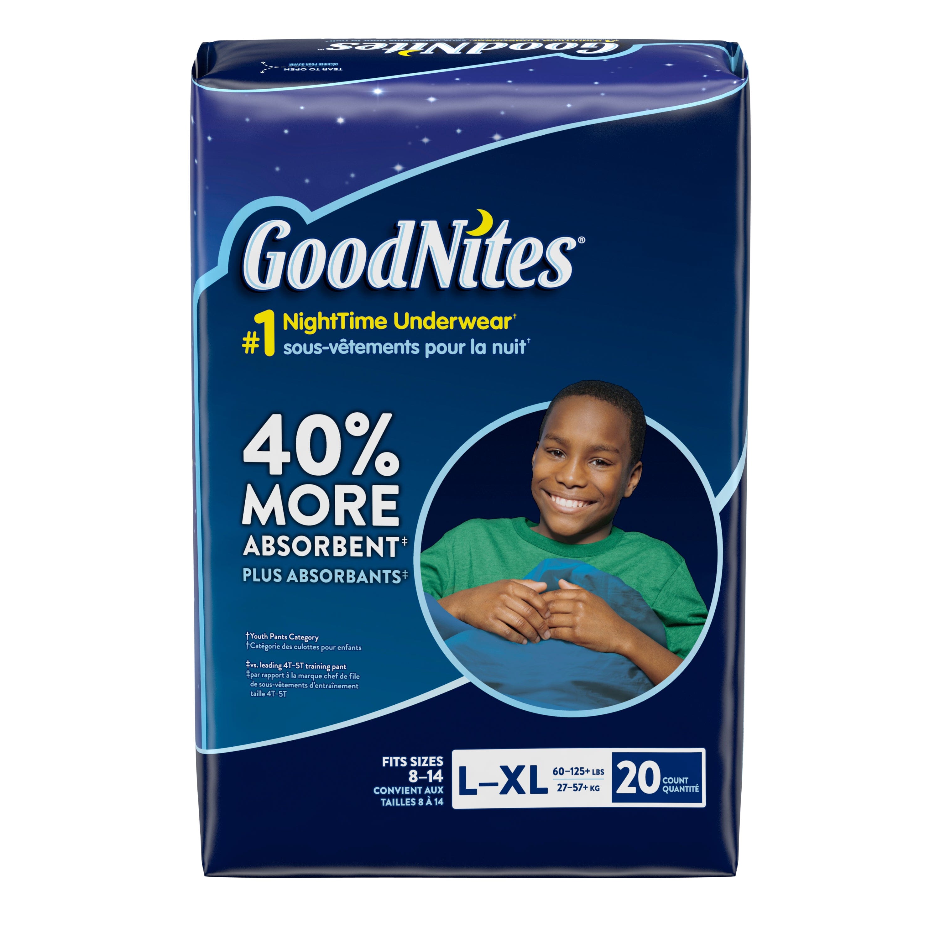 Goodnites Boys' Bedwetting Underwear, L/XL, 58 Ct