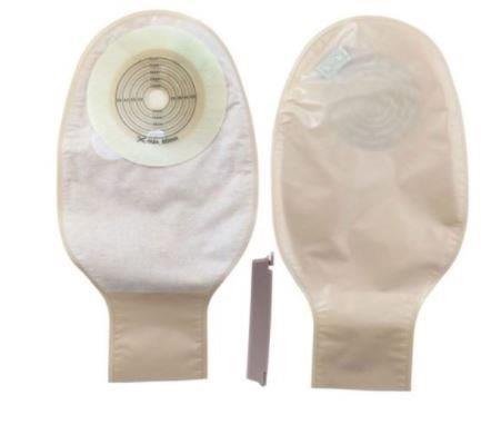 Image of Ileostomy White Rubber Pouch 3-1/2 Faceplate Remove at Top 1" H x 1-1/4" Vertical SC