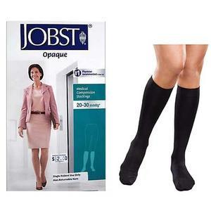 Image of Jobst Opaque SoftFit Knee-High, 20-30, Closed, Black, Medium