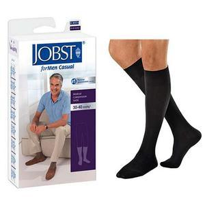 Image of Knee-High Men's CasualWear Compression Socks Medium Tall, Black