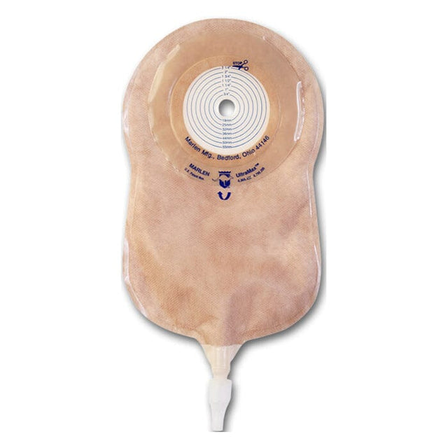 Image of Marlen SuperFlat™ Urostomy Pouch, Flat, Cut-to-Fit, 14 oz Capacity, 12mm x 15mm Stoma, 5-3/4'' x 8-3/4'' Transparent