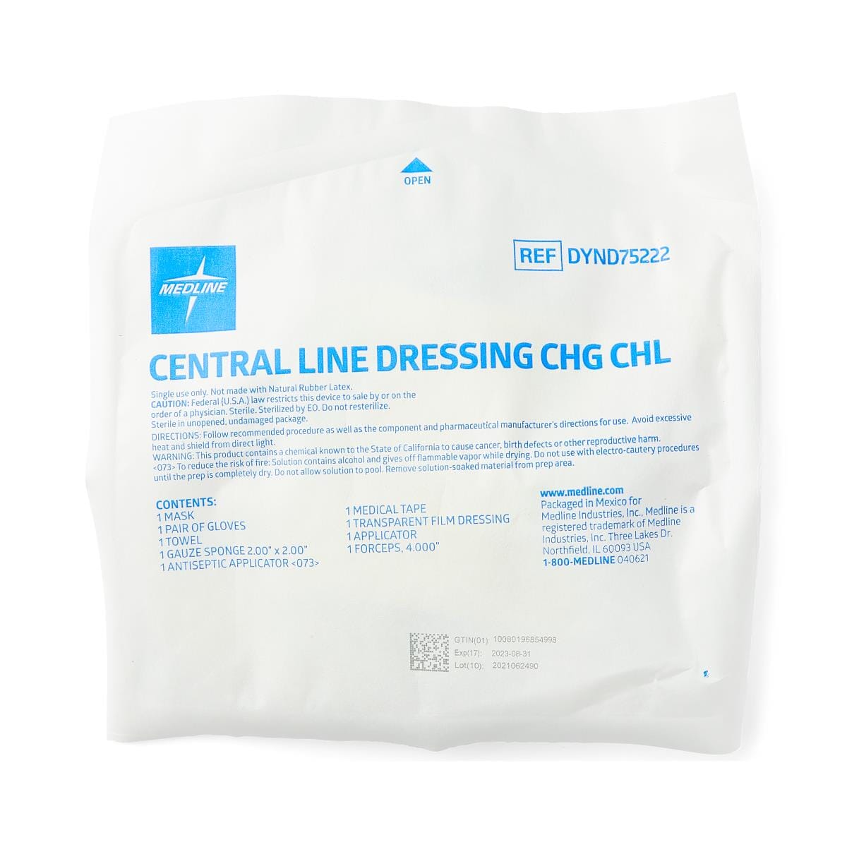 Central Line Dressing Trays with CHG and ChloraPrep