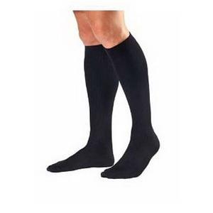 Image of Men's Knee-High Ribbed Compression Socks Large, Black