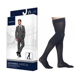 Image of Midtown Microfiber Thigh-High with Grip-Top, 20-30, Large, Long, Closed, Black