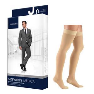 Image of Midtown Microfiber Thigh-High with Grip-Top, 20-30, Large, Long, Closed, Tan/Khaki