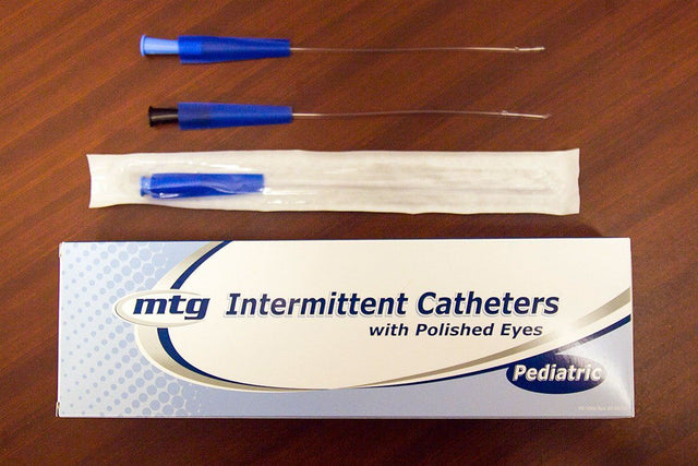 Image of MTG Straight Tip Pediatric Intermittent Catheter, 6 Fr, 10" Vinyl Catheter with Handling Sleeve