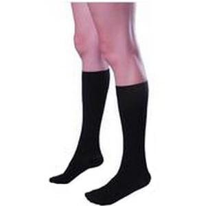 Image of Opaque Knee-High 20-30mmHg Compression Stocking Open Toe, Small, Black