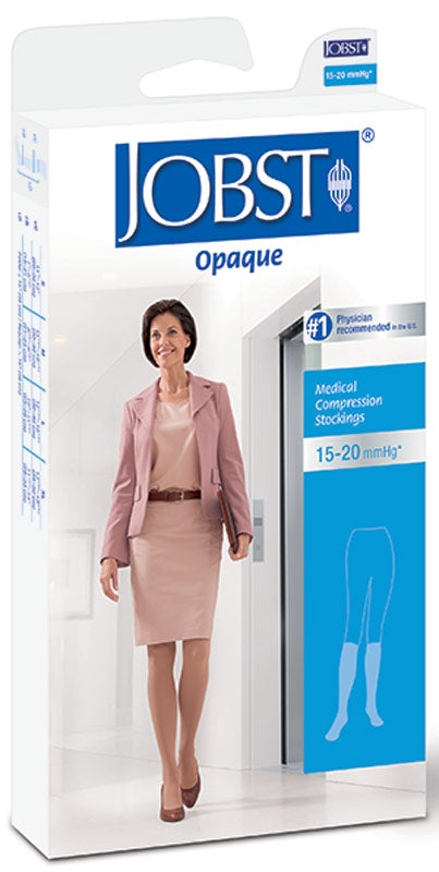 Image of Opaque Knee-High Firm Compression Stockings Medium, Natural