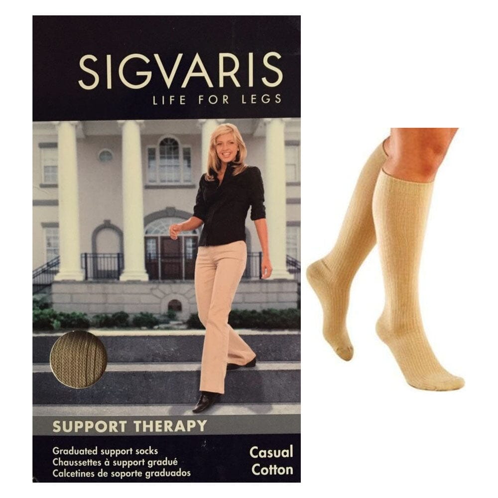 Sigvaris Casual Cotton Compression Socks, Calf High, for Women, 15