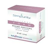 Image of Simpurity Foam Wound Dressing Silver Silicone, 7" x 7"