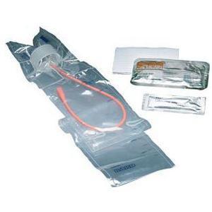 Image of TOUCHLESS Plus Coude Unisex Red Rubber Intermittent Catheter Kit 14 Fr 1100 mL