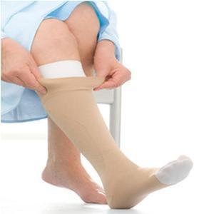 Image of UlcerCare Knee-High Compression Stockings with Liner 2X-Large, Beige