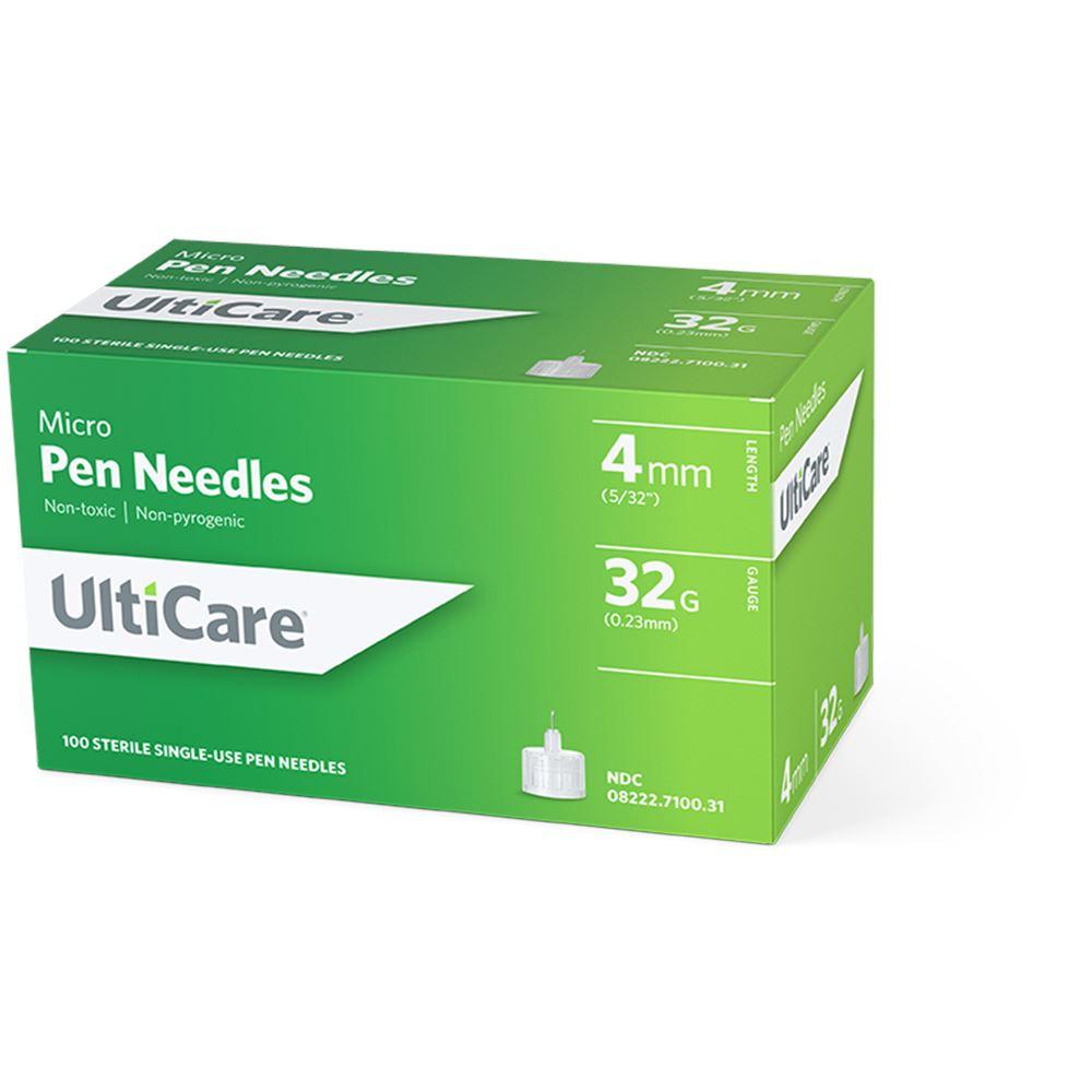  UltiCare Pen Needles 4mm (5/32”) x 32G Micro, 100 Count: for  at-Home Insulin Injections, Compatible with Most Pen Injector Devices :  Arts, Crafts & Sewing