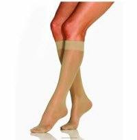 Image of UltraSheer Knee-High Firm Compression Stockings Large, Natural