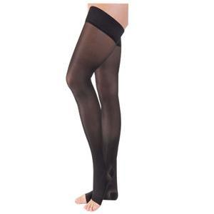 Image of UltraSheer Thigh-High with Silicone Dot Band, 15-20, Small, Classic Black